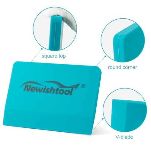 Soft Silicone Small Squeegee for Vinyl, 2 PCS PPF Tools Window Tinting V Blue