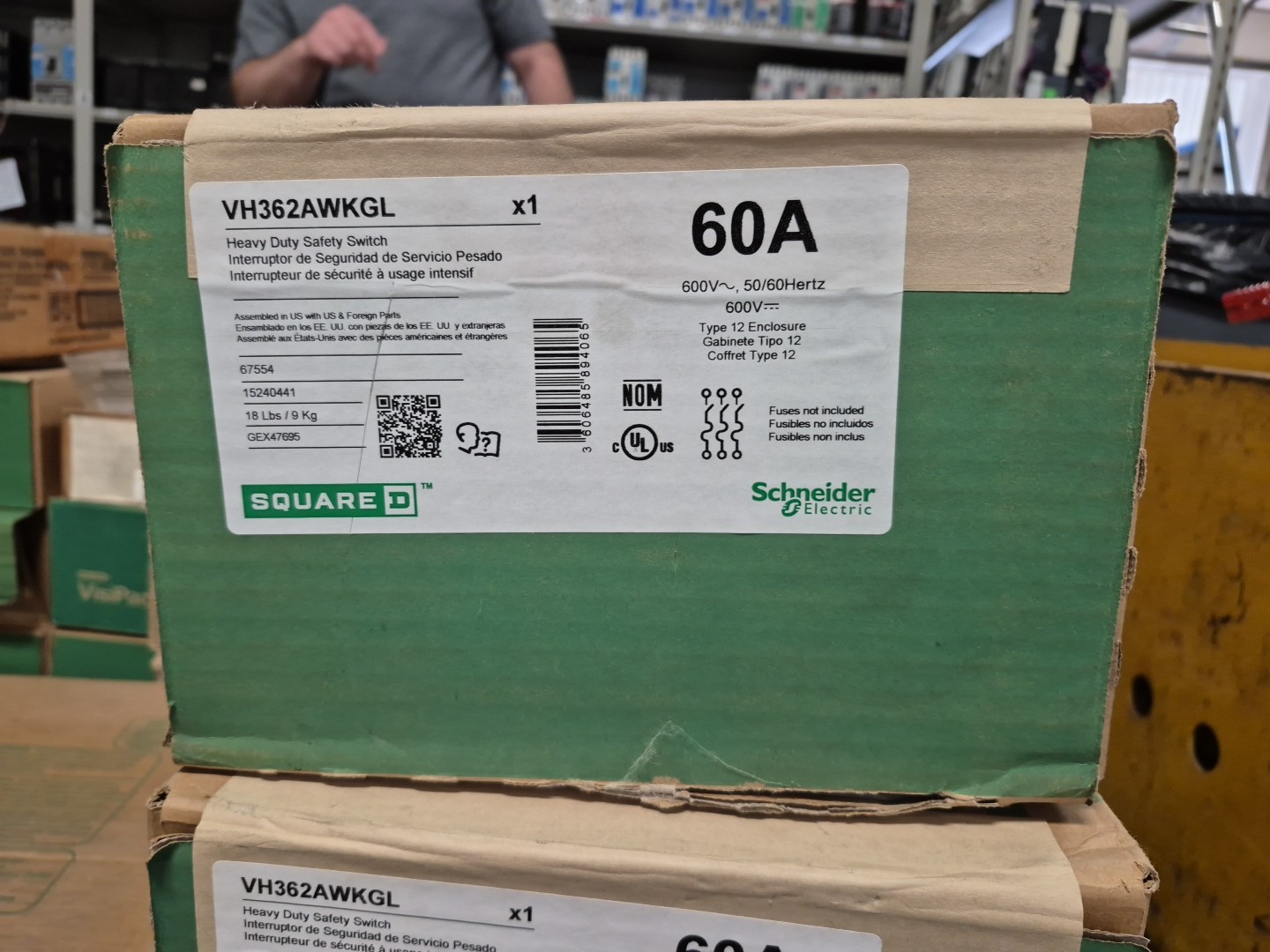 SCHNEIDER ELECTRIC/SQUARE D VH362AWKGL/H362AWK HD SS 60A 3P FUSED NIB