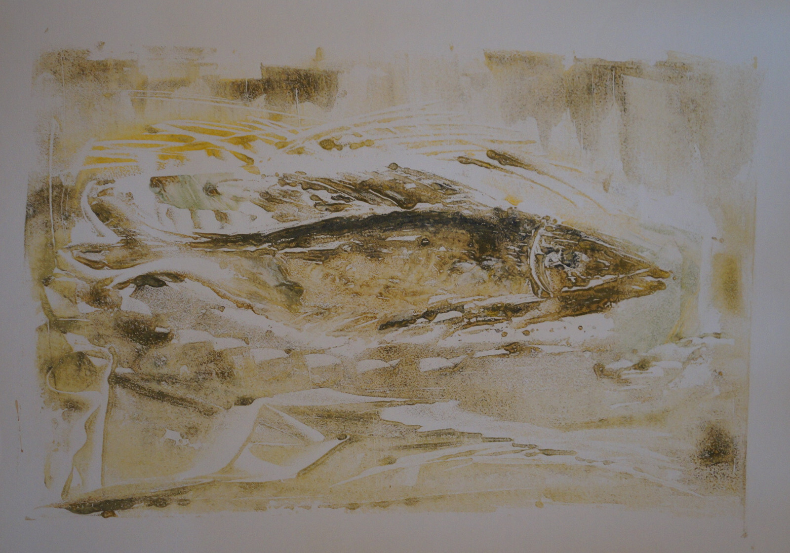 Gouache Drawing Fish By Robert Calix (1919/2008)