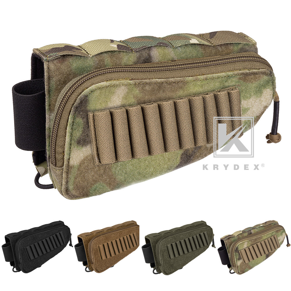 KRYDEX Rifle Stock Pack Cheek Pad Rest Buttstock Shell Ammo Utility Stock Pouch