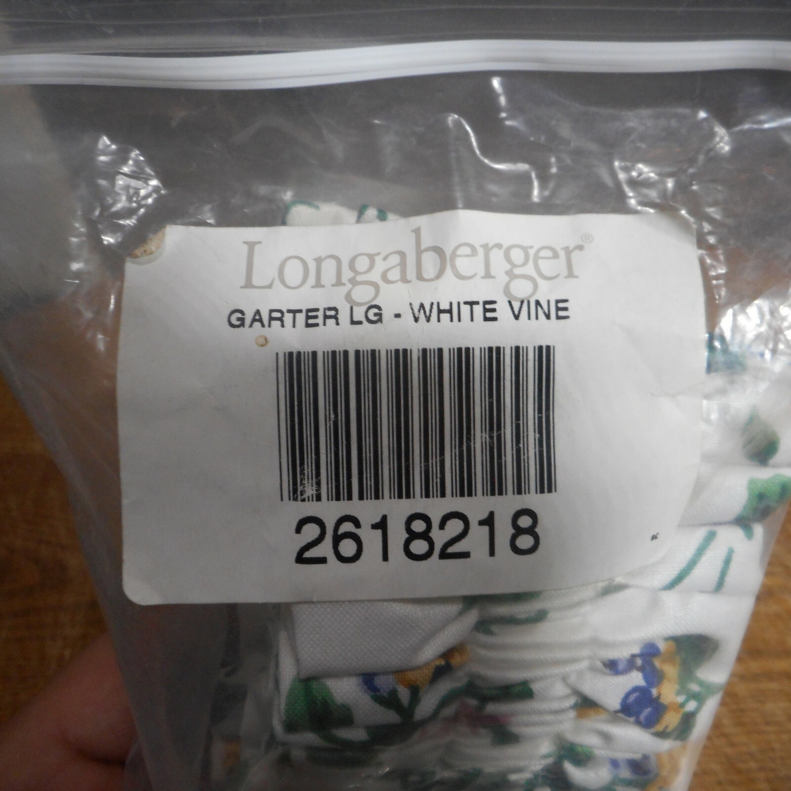 Longaberger Large Garter White Vine #2618218