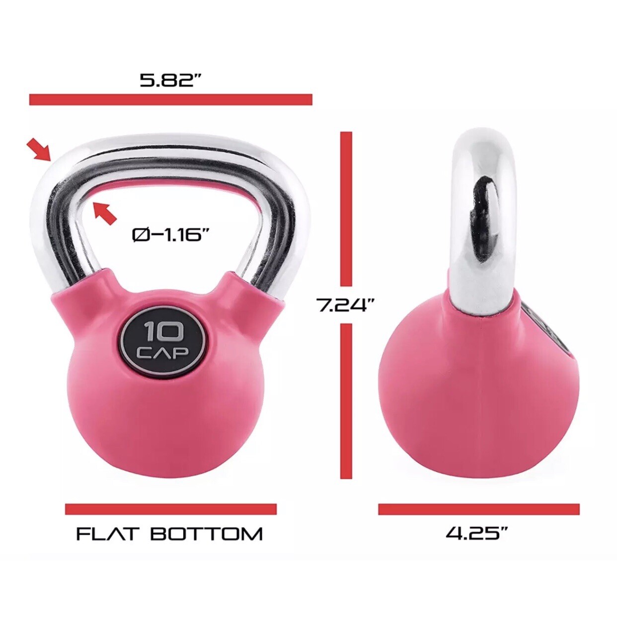 CAP Rubber Coated Cast Iron Kettlebell Single 10 LB Weight Pound Dumbbell NEW