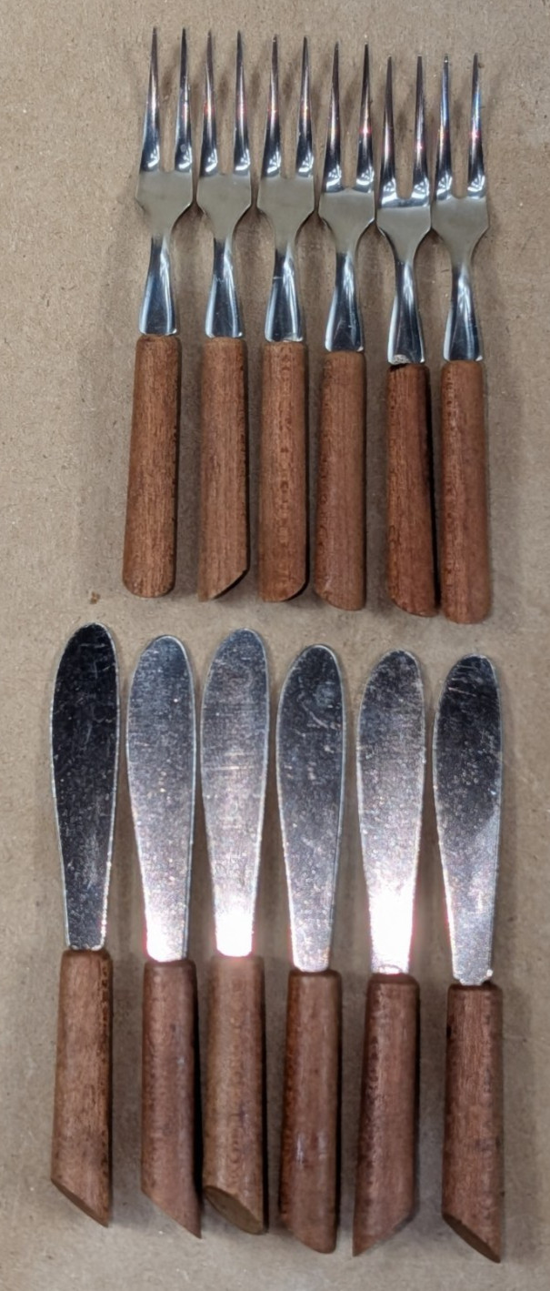 Vintage MCM Stainless SteelCocktail Forks & Knives Set Japan