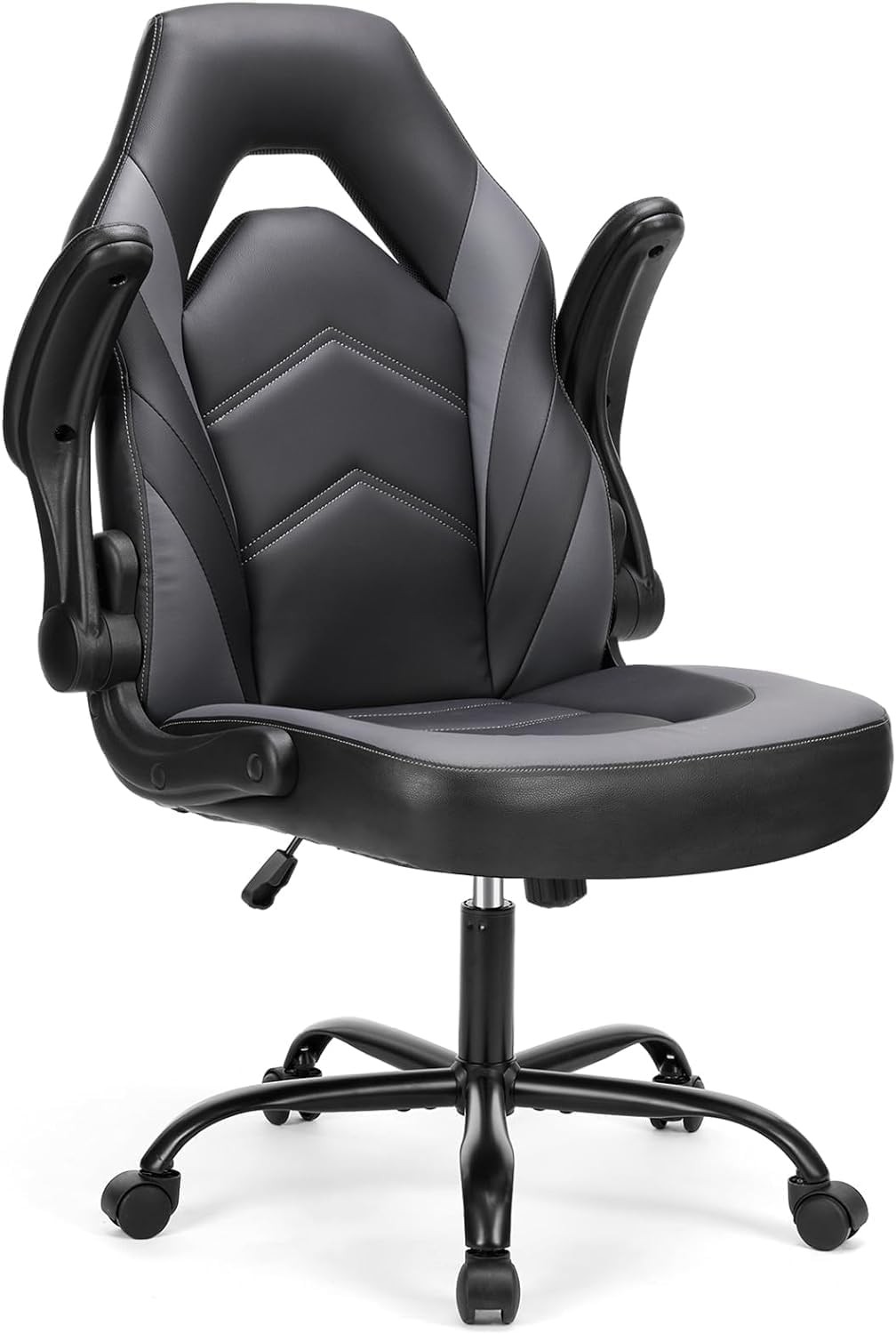 Computer Gaming Desk Chair Ergonomic PU Leather W/ Comfy Lumbar Support Height