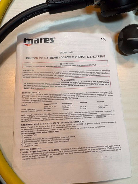 Mares V 32 first stage and proton ice extreme second stage regulator set