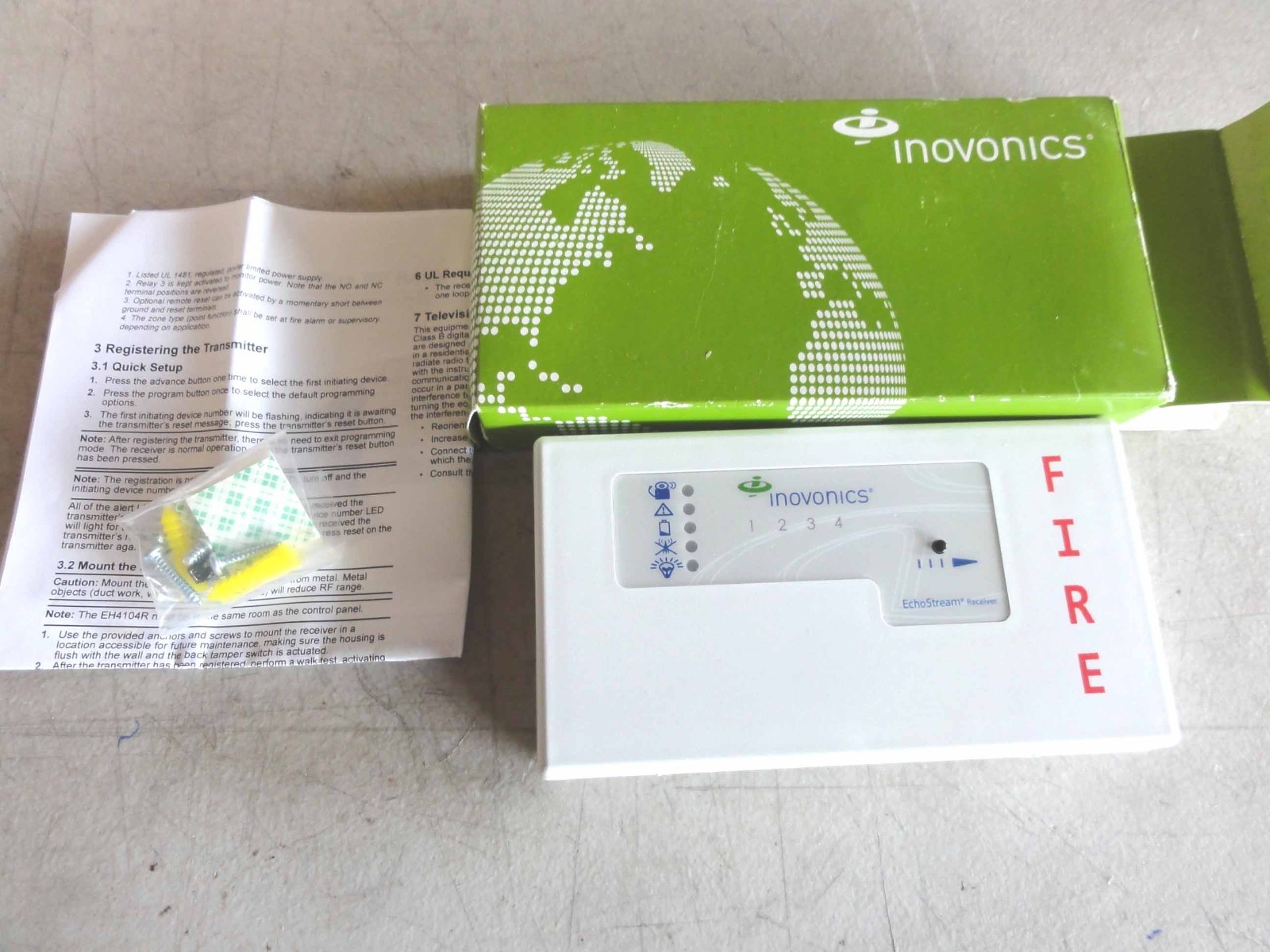 NEW INOVONICS EH4104R Single Zone Fire RF Receiver With Relay