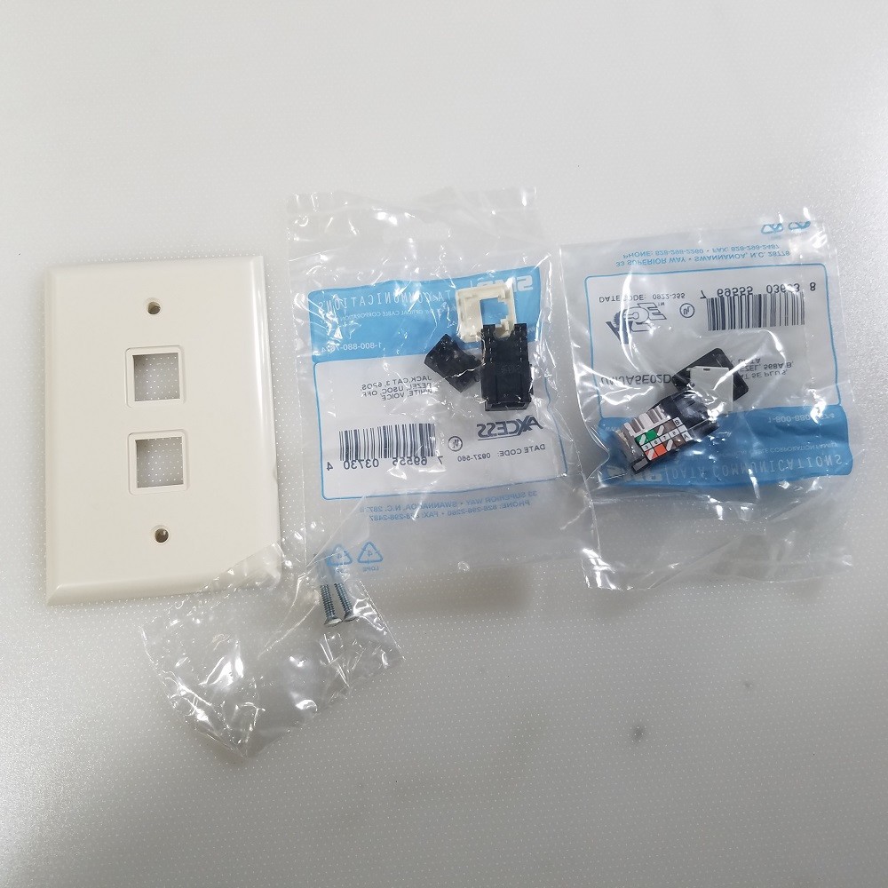 SMP RMTS-53-01(DATAKIT) WALL PLATE-PLASTIC 2 PORT