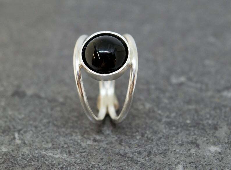 Black Onyx 925 Sterling Silver Band& Statement Ring Handmade Ring All Size-q-19