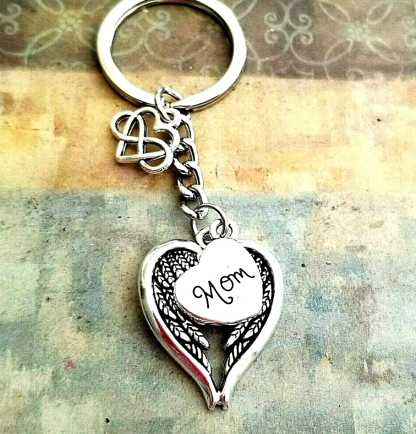 Mom in Memory Keychain Mom in Heaven Loss of Mom Memorial Gift Sympathy Handmade