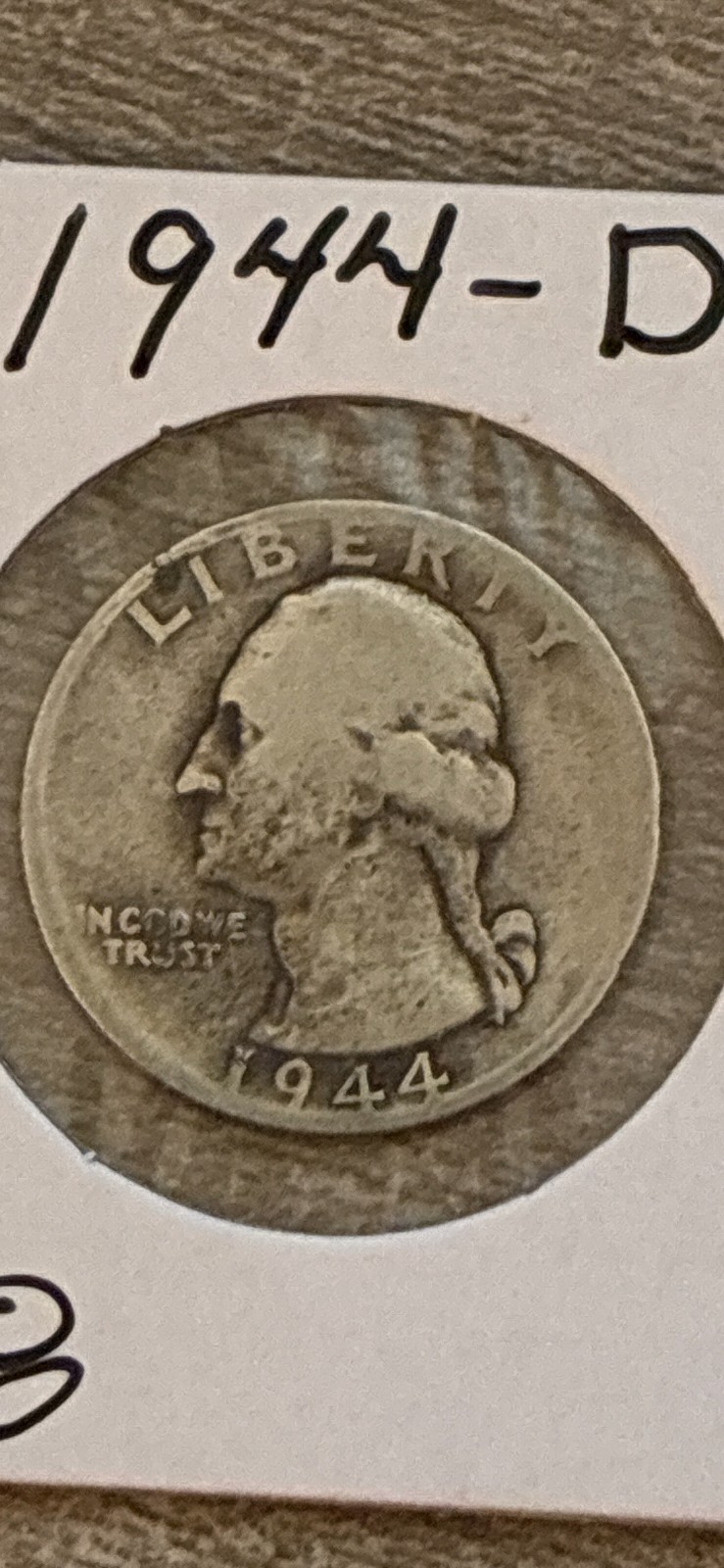 #A18 --US 1944 D Washington Quarter - 25 Cent Silver Coin