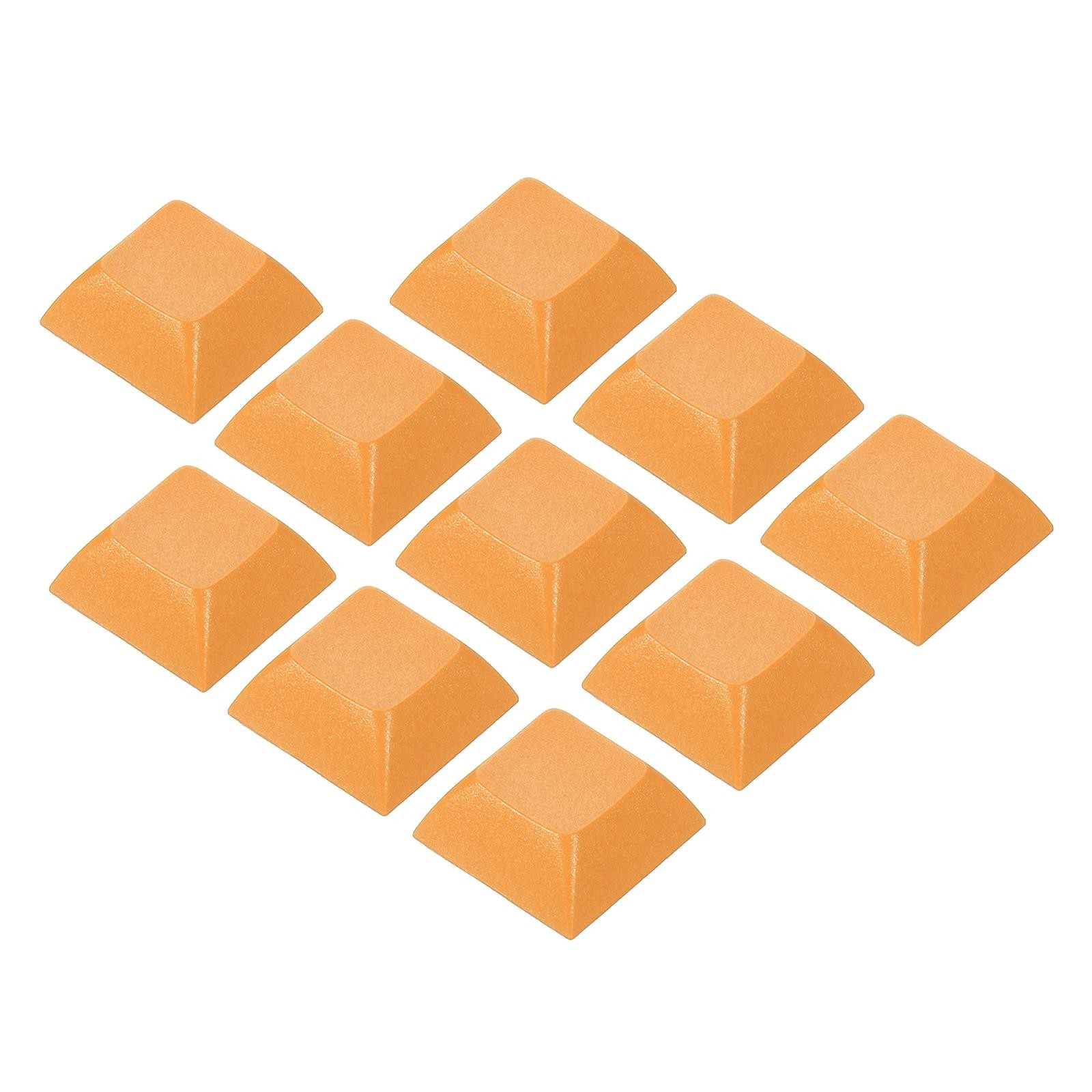 1U Blank Keycaps 10pcs MX Keyboard Replacement Universal PBT Mechanical, Orange