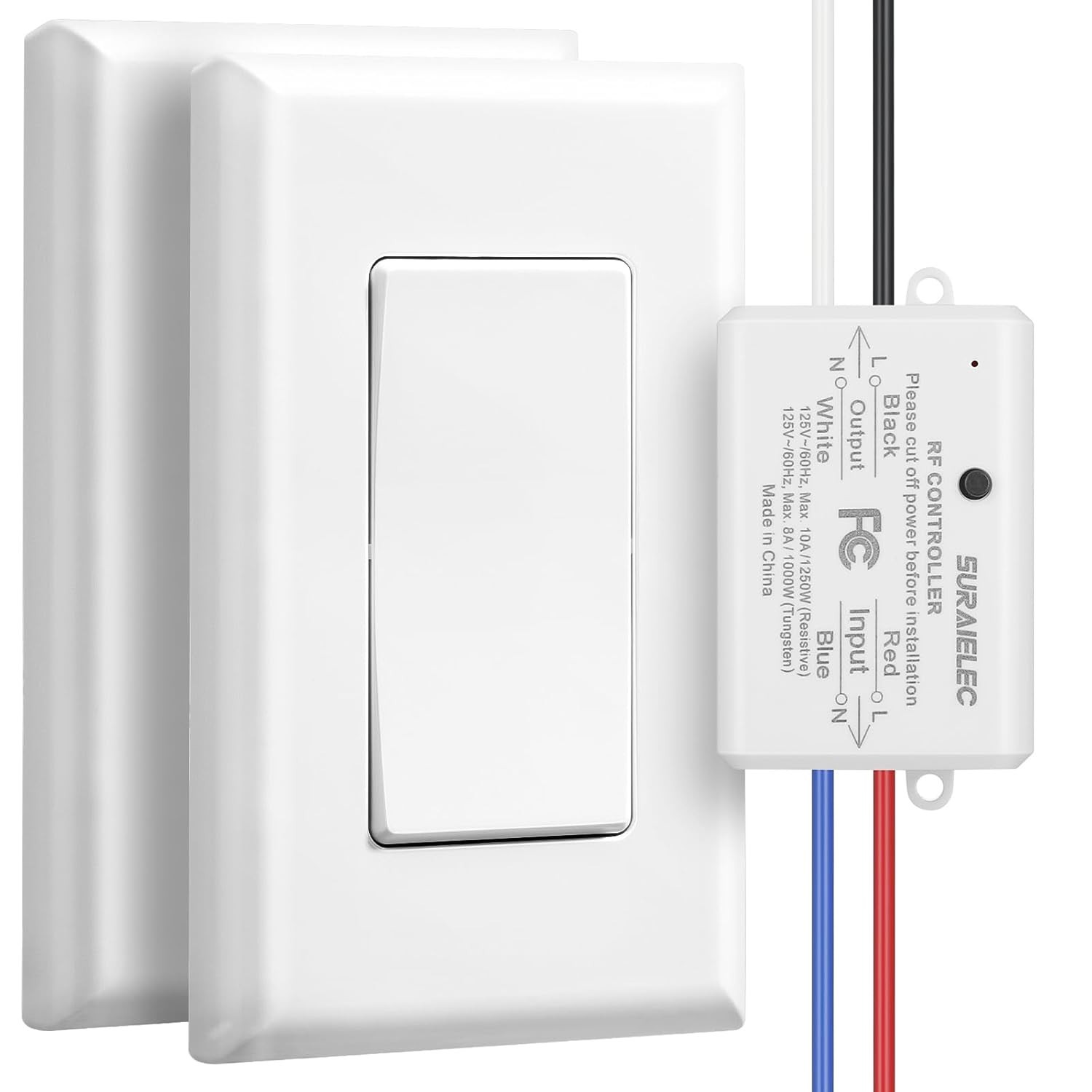 New 3 Way Wireless Light Switch, No Wiring, No Wifi, 100Ft RF Range, Pre-P