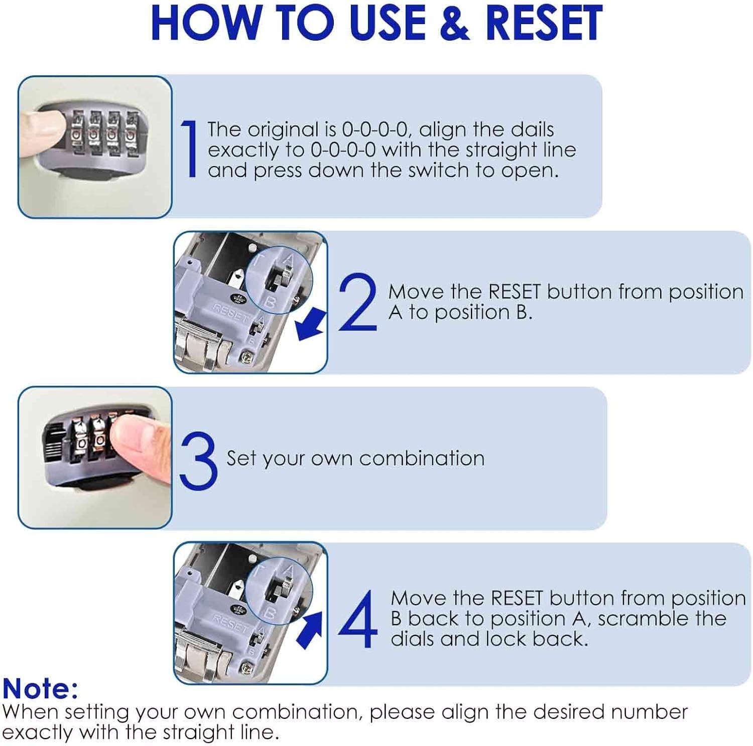 Upgraded Waterproof Key Lock Box - Resettable 4-Digit Combination Security