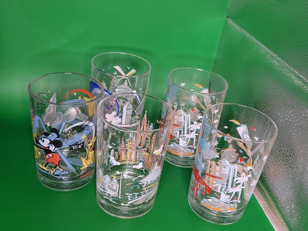 5 1996 MCDONALDS WALT DISNEY WORLD 25TH ANNIVESSARY GLASSES