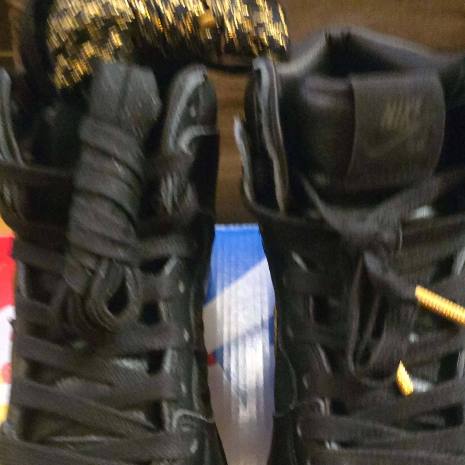 Nike SB Dunk High Pro QS Black Gold Skateboarding Shoes Men's Sizes 8.5 & 10