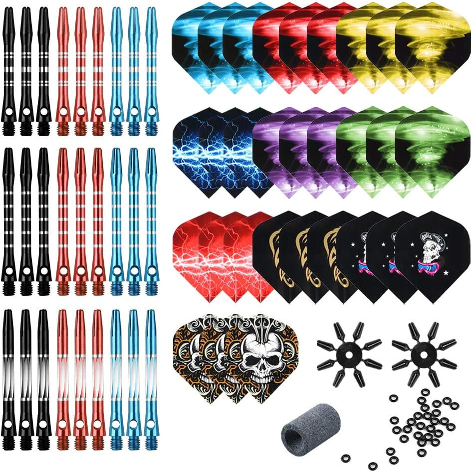 Dart Accessories Kit Including Aluminum Dart Shafts,Dart Flights, Flight Savers,