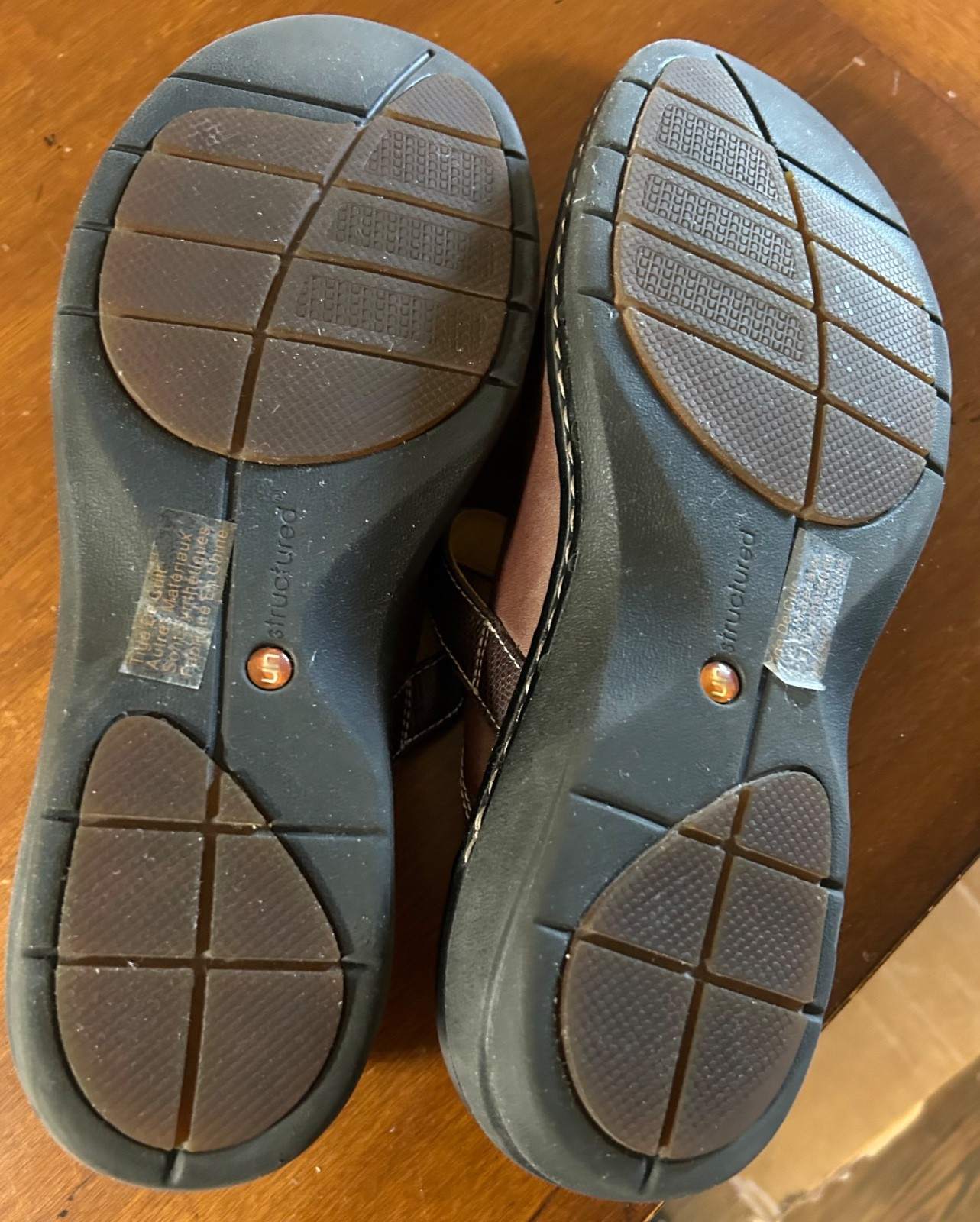 Clarks structured clogs mules 10M chestnut brown EUC