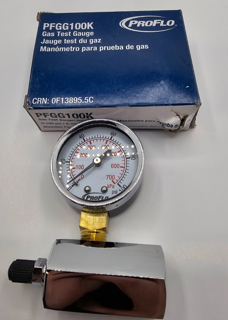ProFlo Gas Test Gauge 0-100 psi / 0-700 kPa PFGG100K
