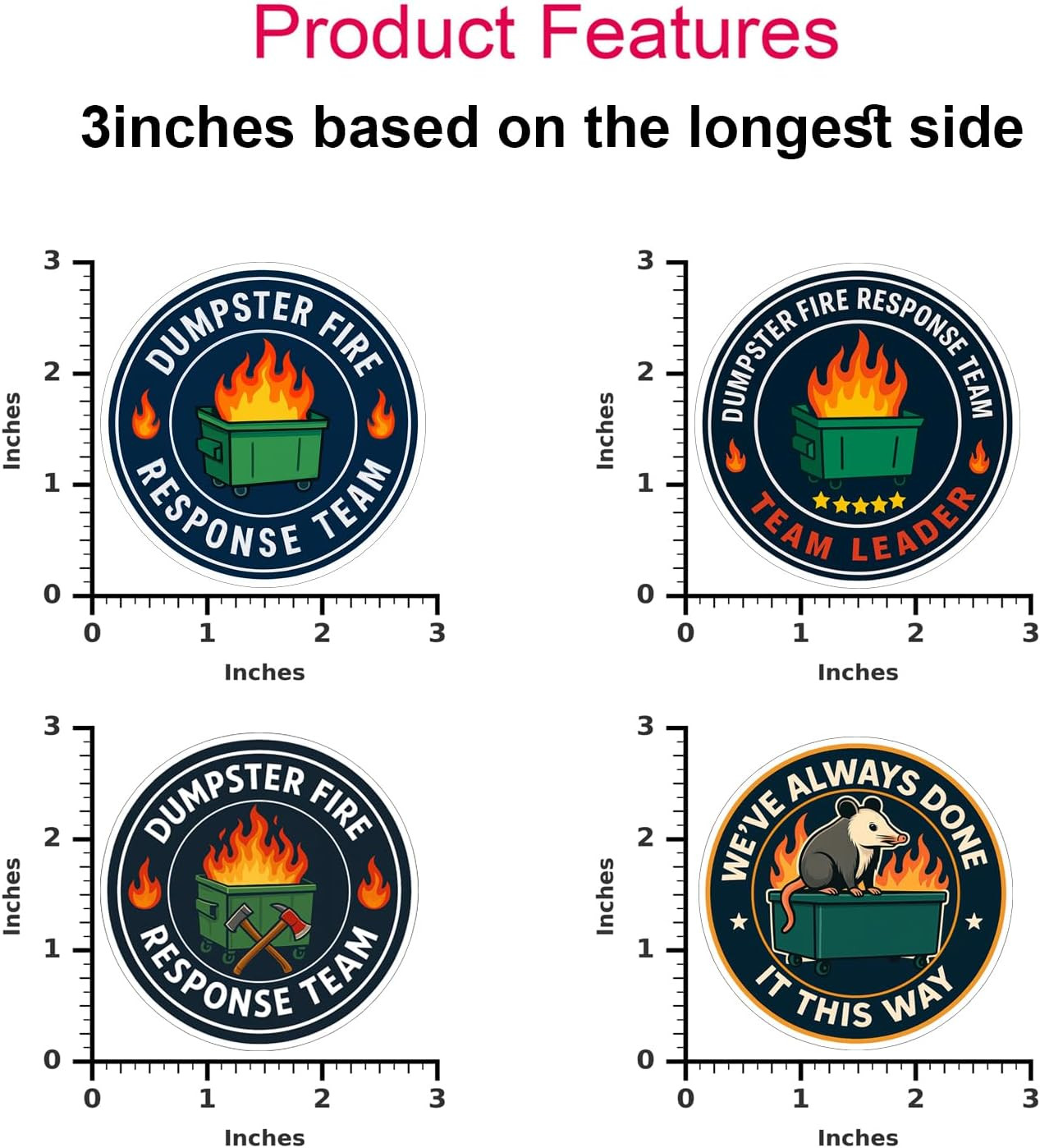 40Pcs(3In) Dumpster Fire Response Team Sticker and Dumpster Fire Response Team T
