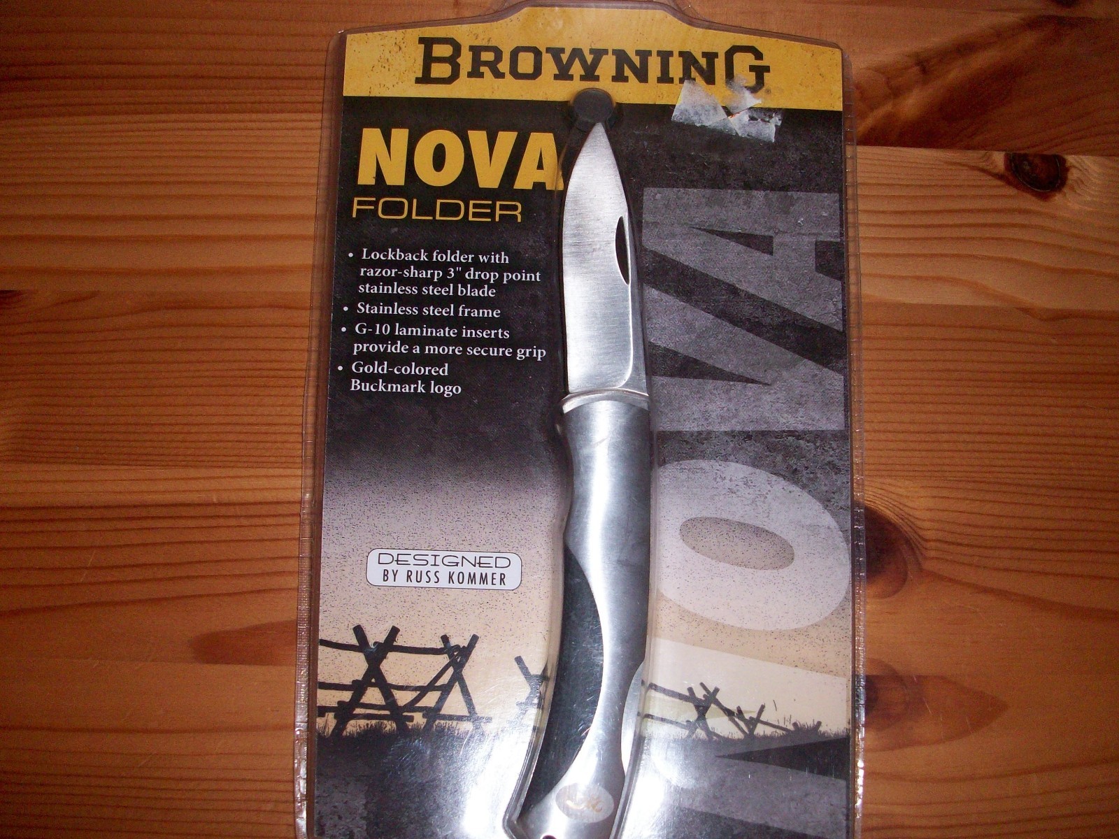 Browning Nova Folder Razor Sharp Russ Kommer 3" Stainless Steel Hunting Knife