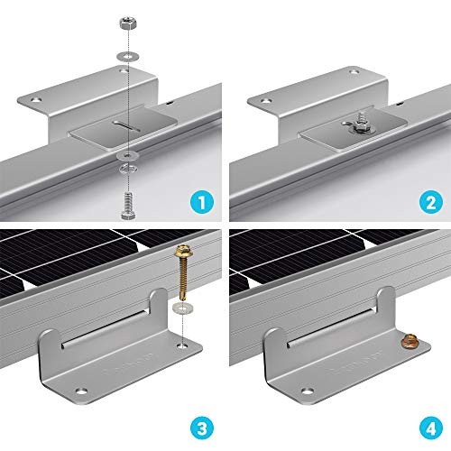 2 Sets Solar Panel Mounting Z Brackets Lightweight Aluminum 2 Sets Z Bracket
