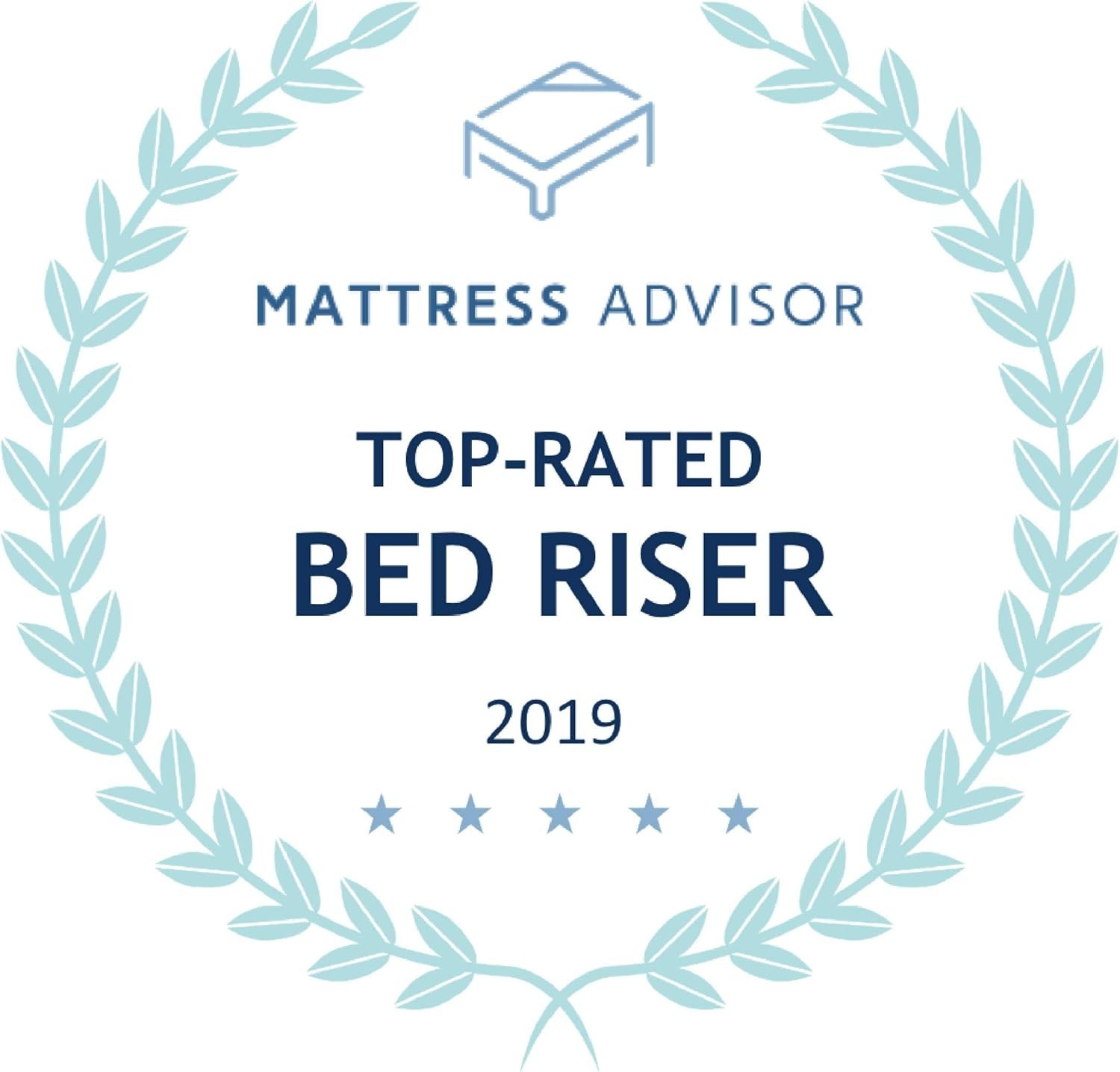 Whitmor Black Bed Risers, Set of 4 - 5.25” Elevation for Space Optimization