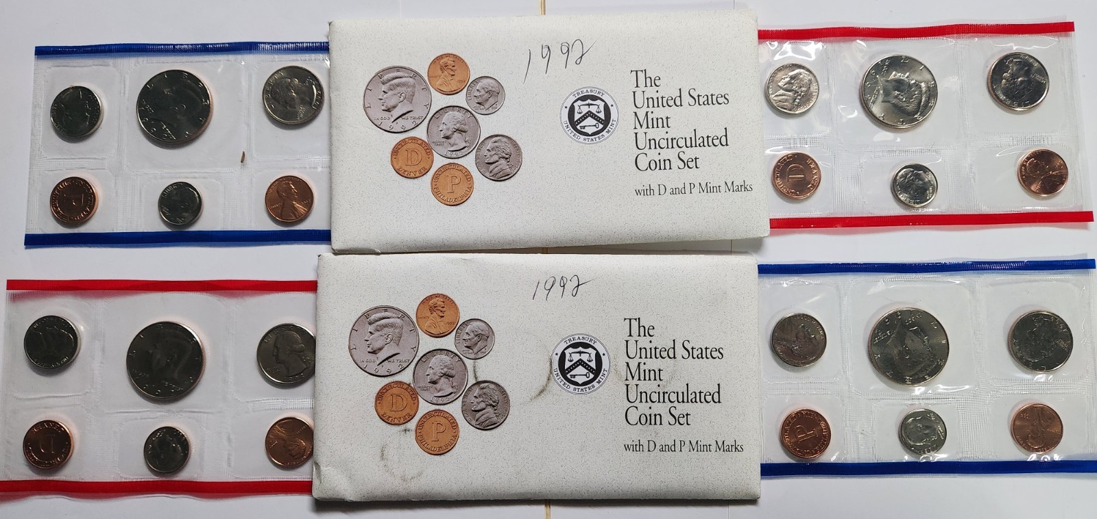 1992 US P&D Two Mint 10 coin Set Brilliant Uncirculated & OGP Coin specification