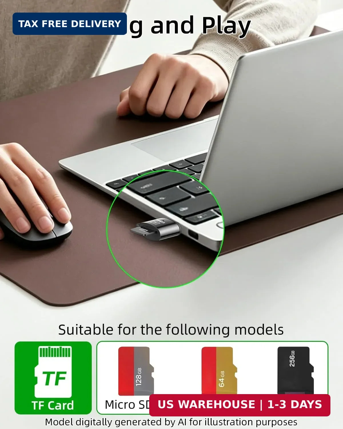 Micro SD Card Reader,SD Card Reader to USB C,Type c to TF-Card Reader Compatible