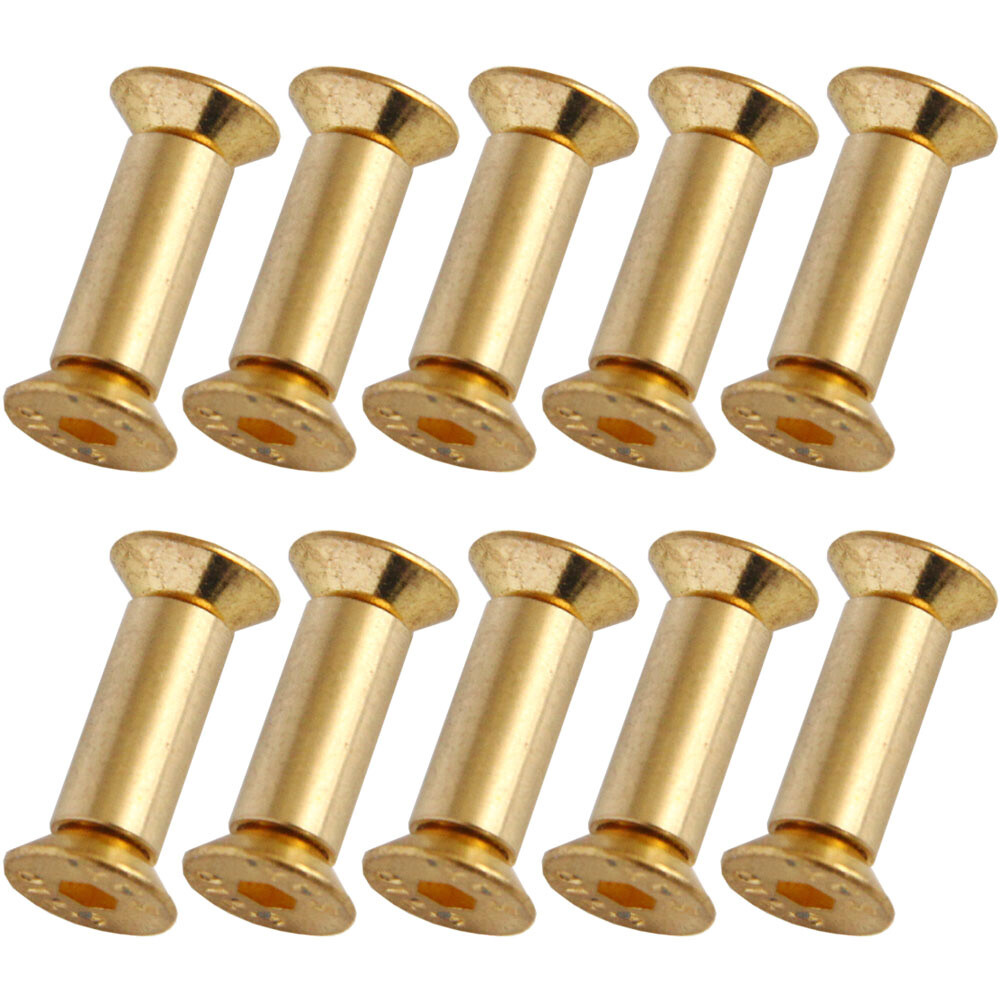 10PC Brass Knife Handle Pin Rivets Knife Fasteting Screws Lock Flat Hex Head TD6