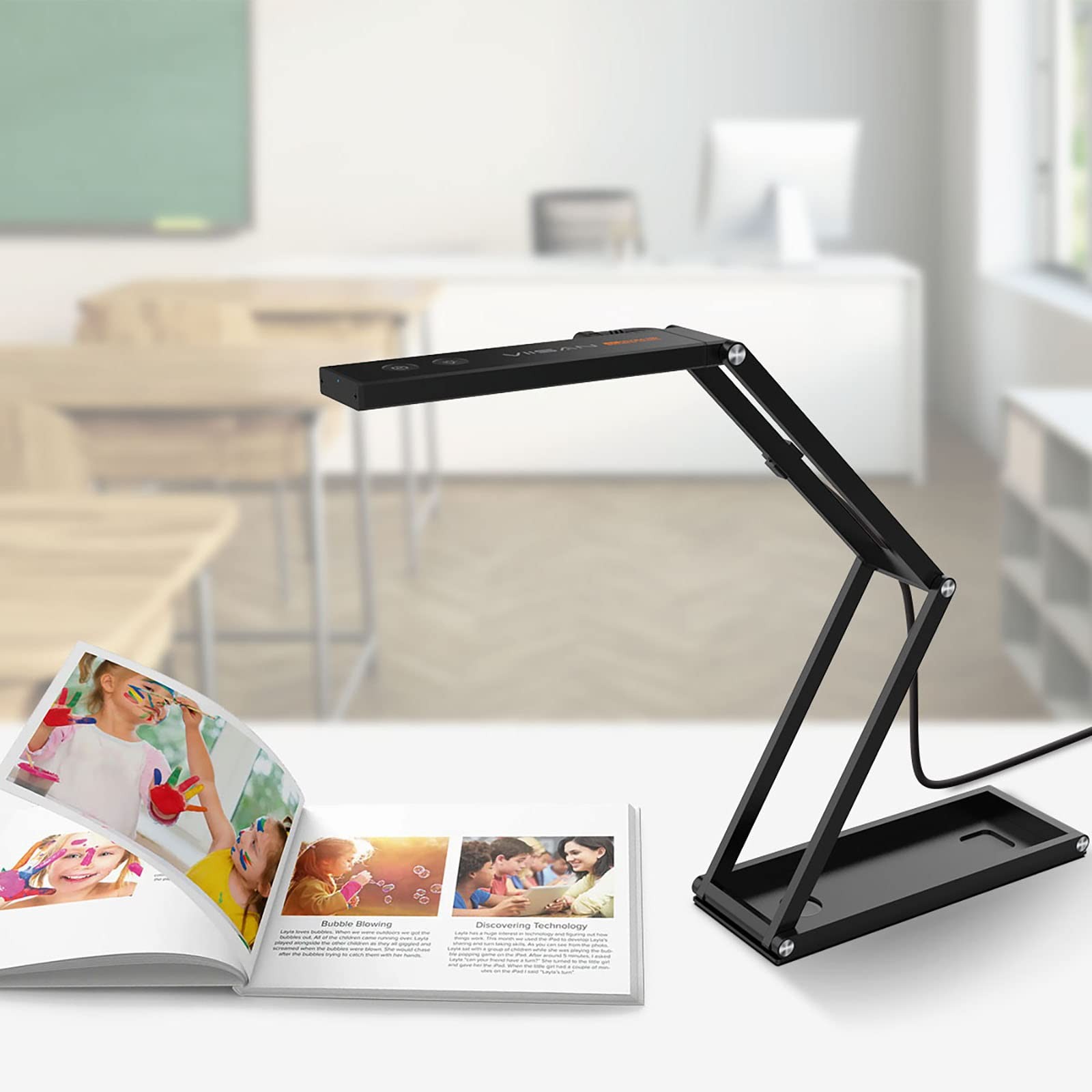 Document Camera 4K USB Visualizer Webcam with LED Light