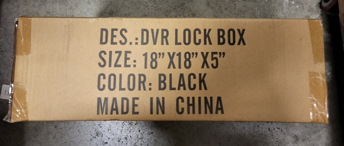 Heavy Duty DVR Lock Box With Cooling Fan  18"x 18"x5" for CCTV Systems, Black