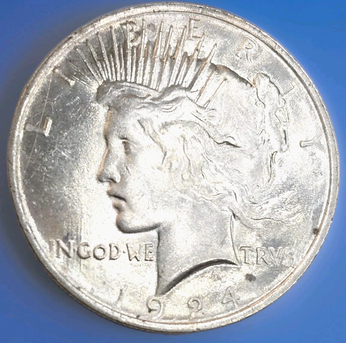 1924 Peace Silver Dollar $1 Business Strike Philadelphia No Mint Mark 90% Silver