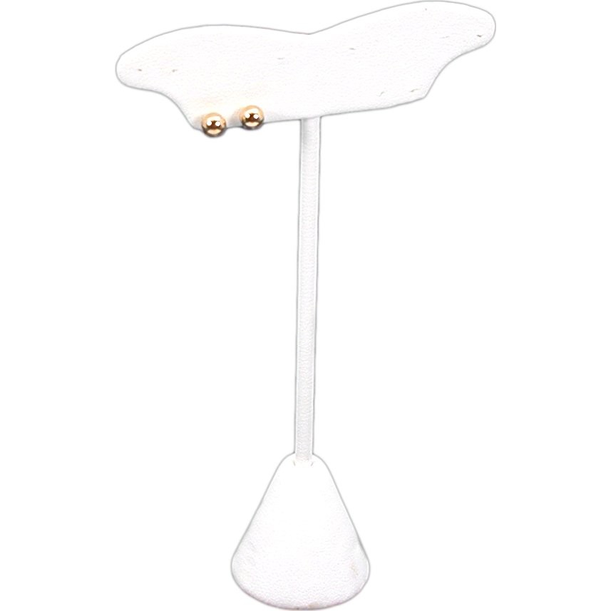 White Faux Leather Earring Stand 5 Pair Jewelry Display