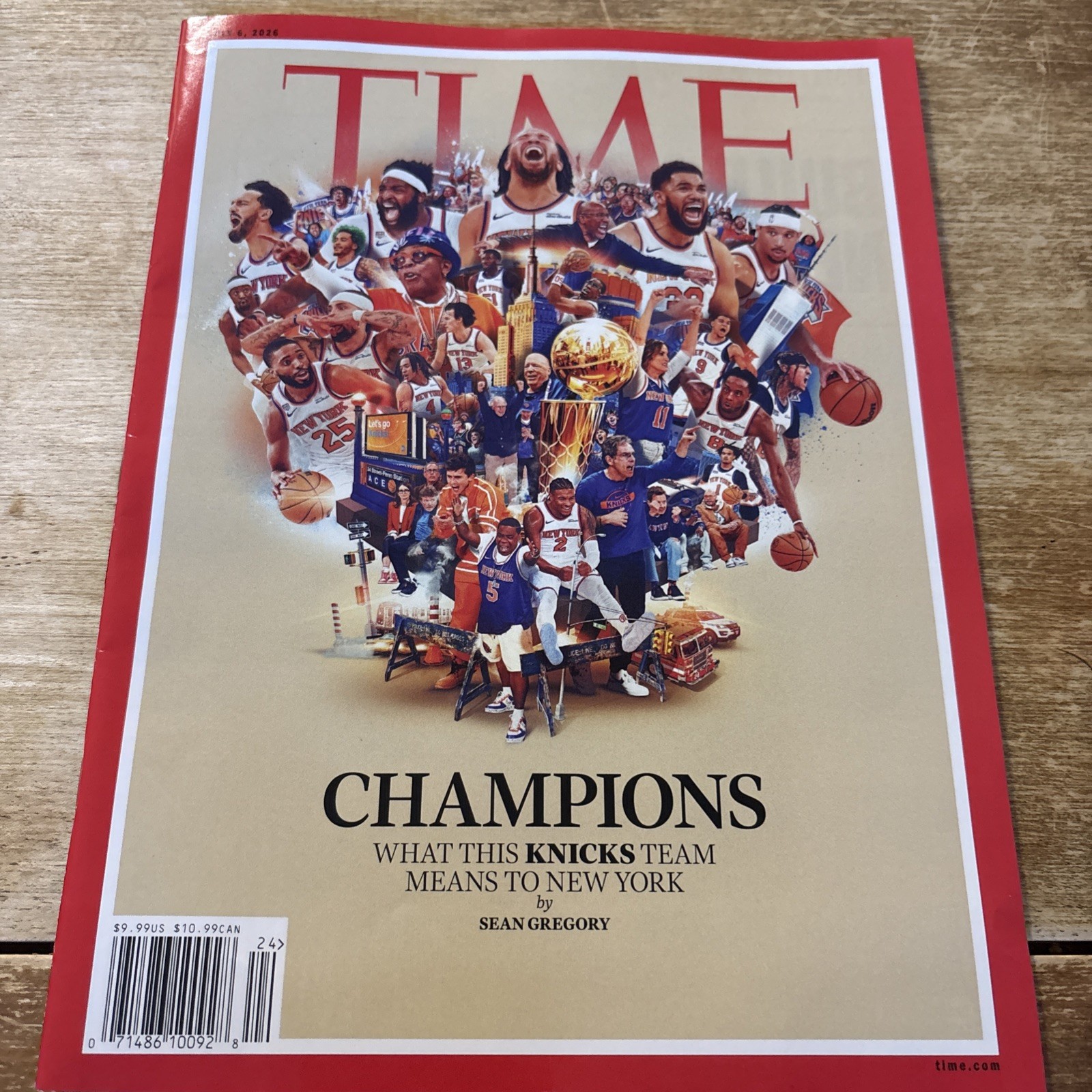 Time Magazine July 2026 New York Knicks NBA Champions In-Hand Ready to Ship