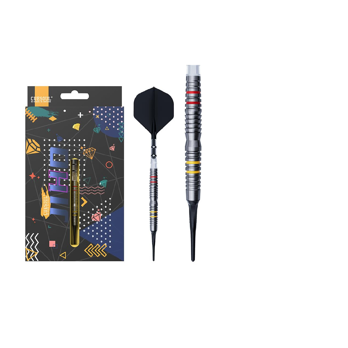 Cuesoul Jiho D4 19G Soft Tip 90 Tungsten Dart Set Unifying Rost T19 Flight