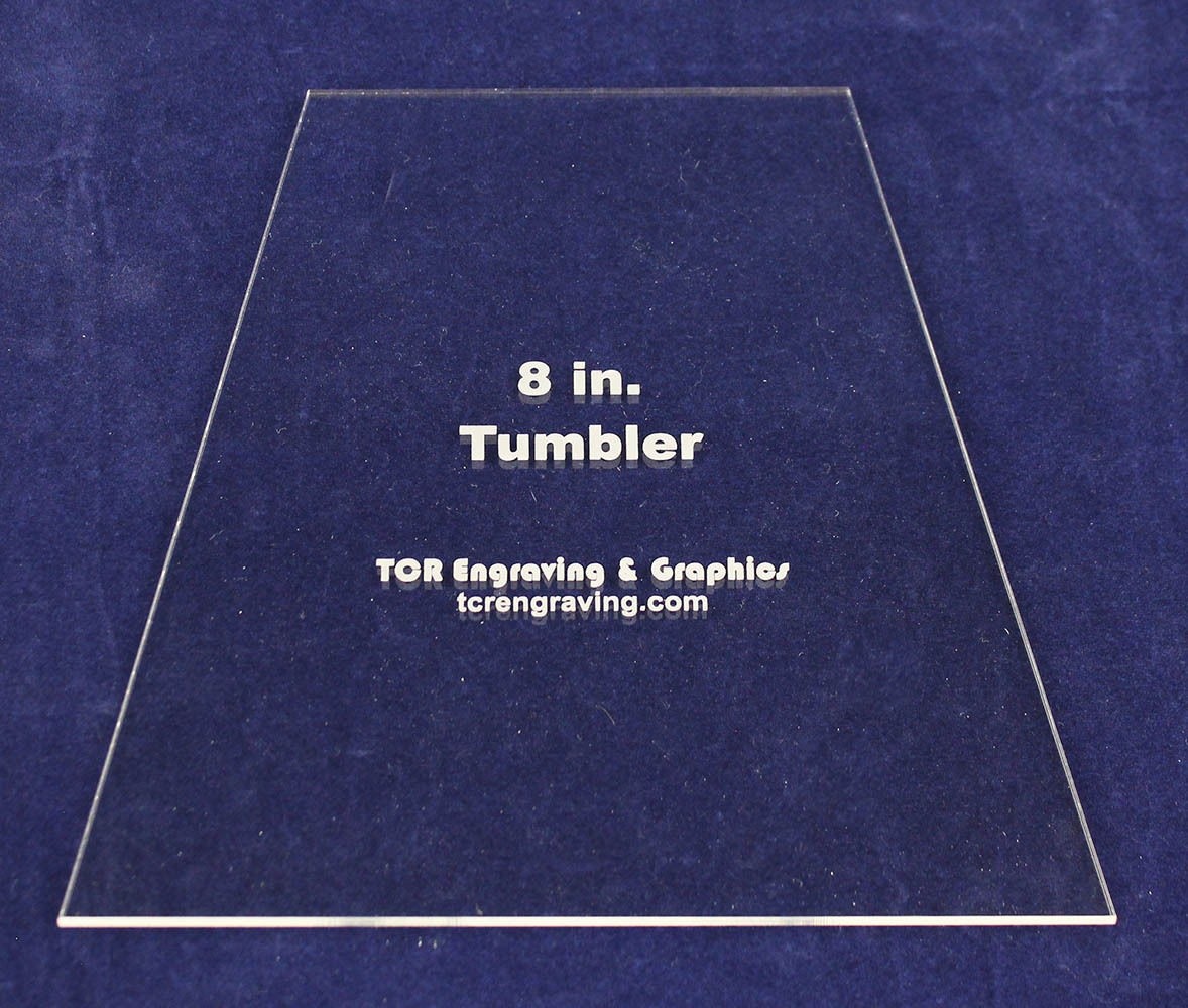 Quilt Templates-Tumbler 8" - Actual Size - 1/8" Clear Acrylic -