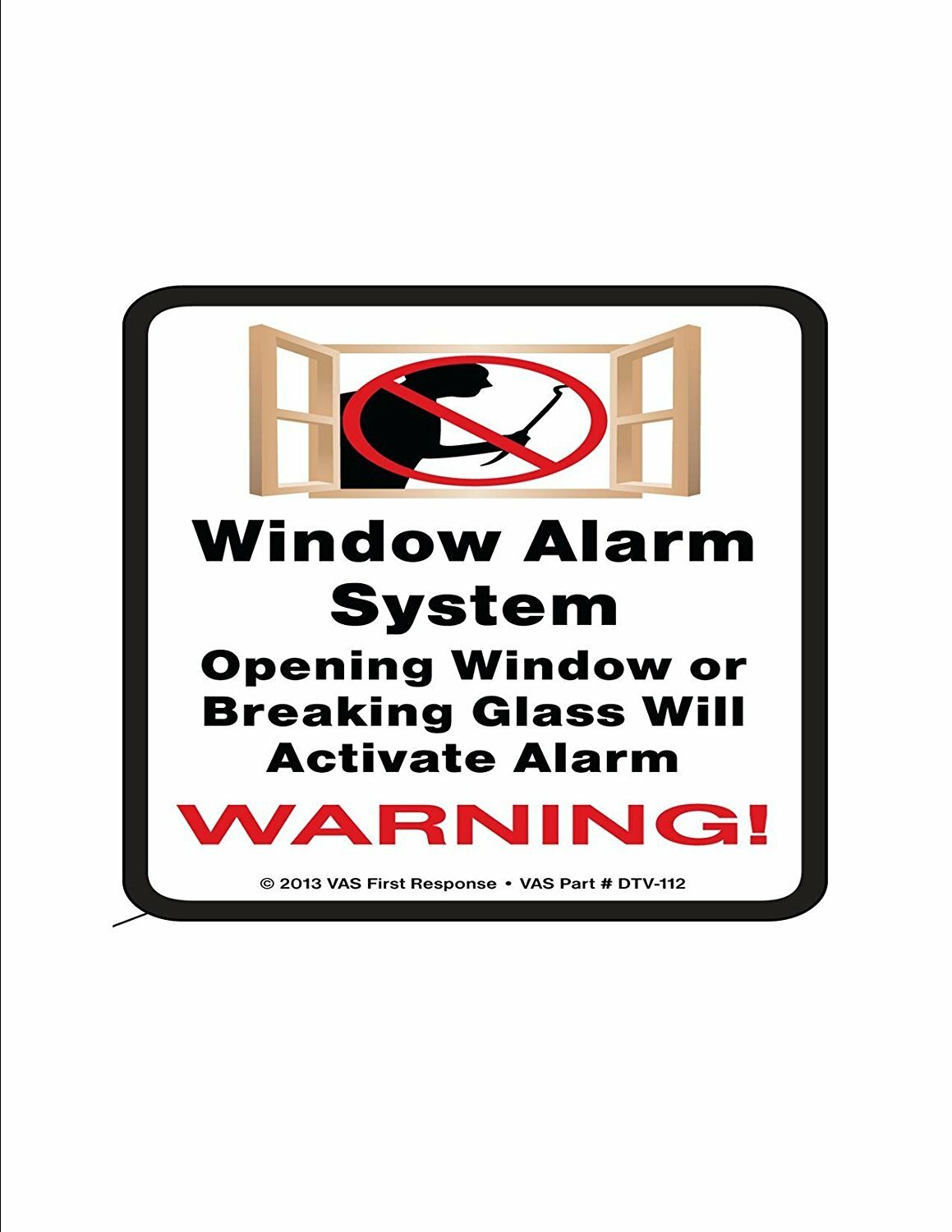 New #112 Commercial Grade Outdoor / Indoor WINDOW Alarm Warning Decal, 4 Pack