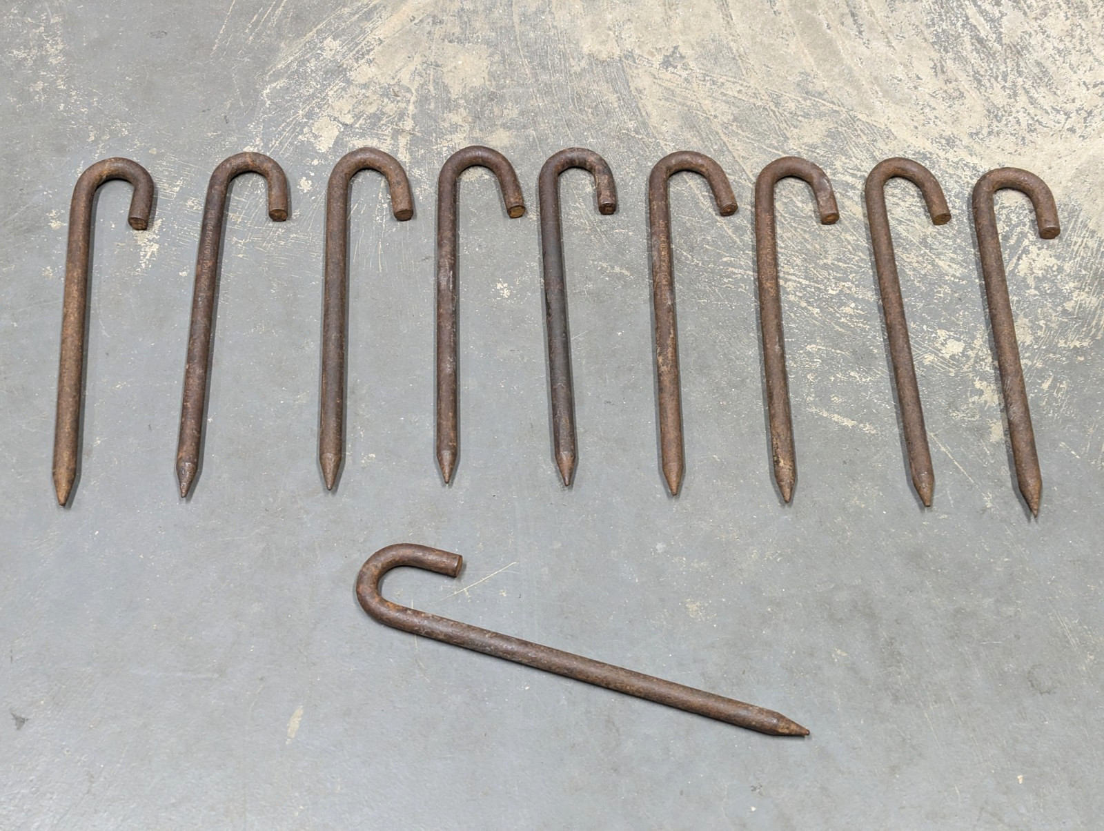British Army Hook Tent Peg Heavy Duty Steel Shelter Storm Pegs 255mm - 10"