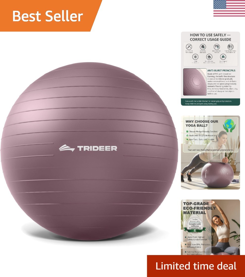 Exercise Ball Yoga Ball,Office Seating & Balance Ball Chair, Stability Ball f...