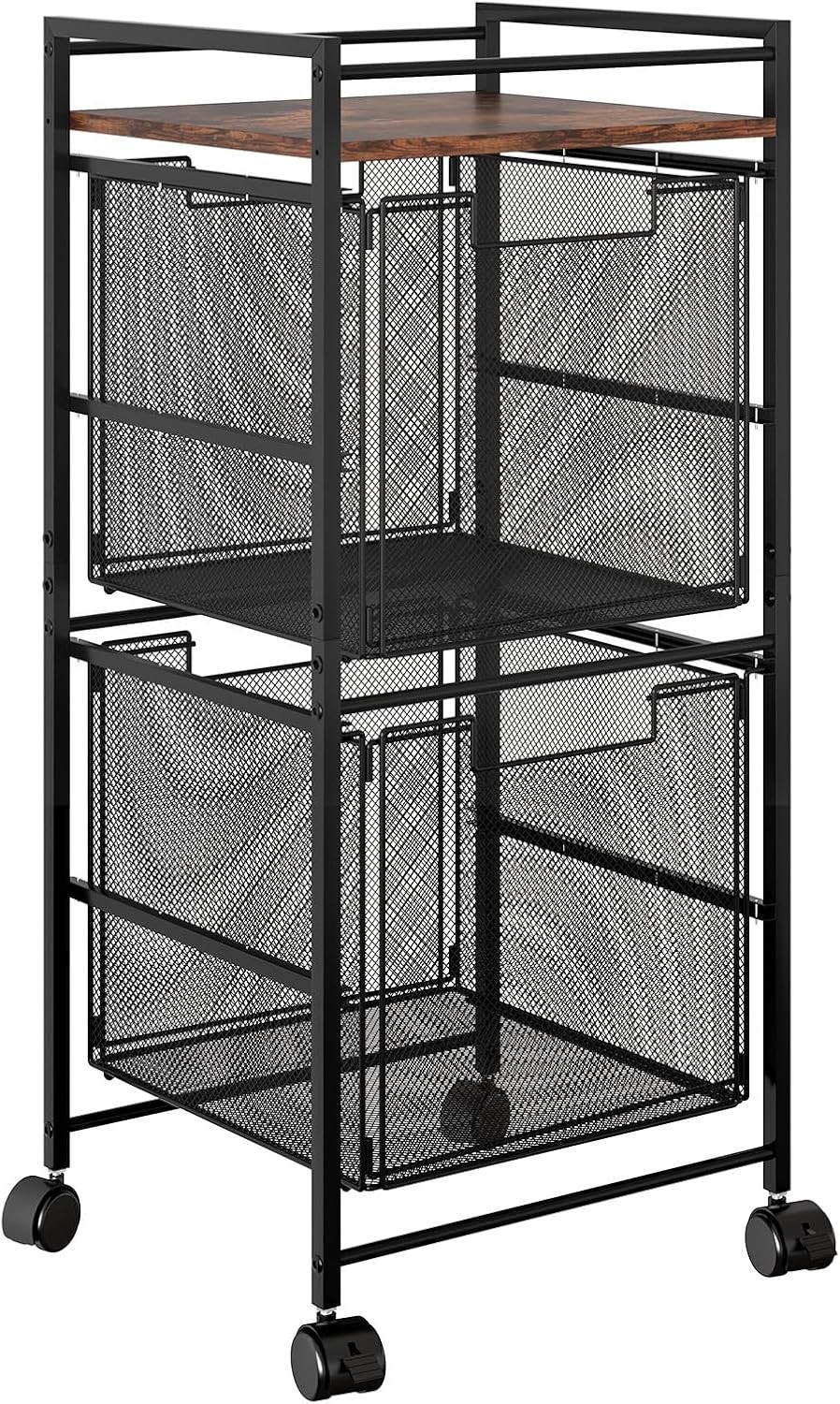 2-Drawer Rolling Storage Cart, Letter Size File Folders Organizer, Mobile Utilit