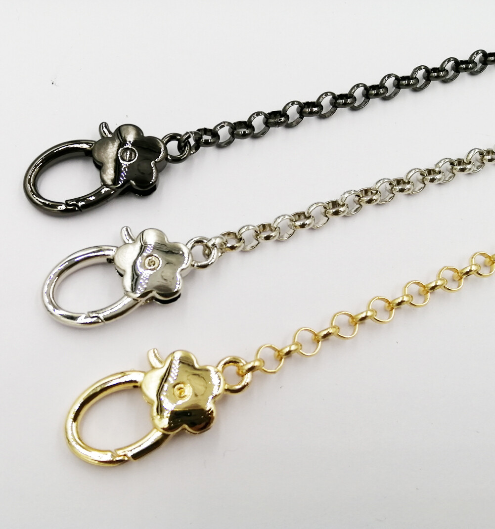 Replacement Crossbody Loop Metal Chain For Strap Bag Handbag Lobster Flower G
