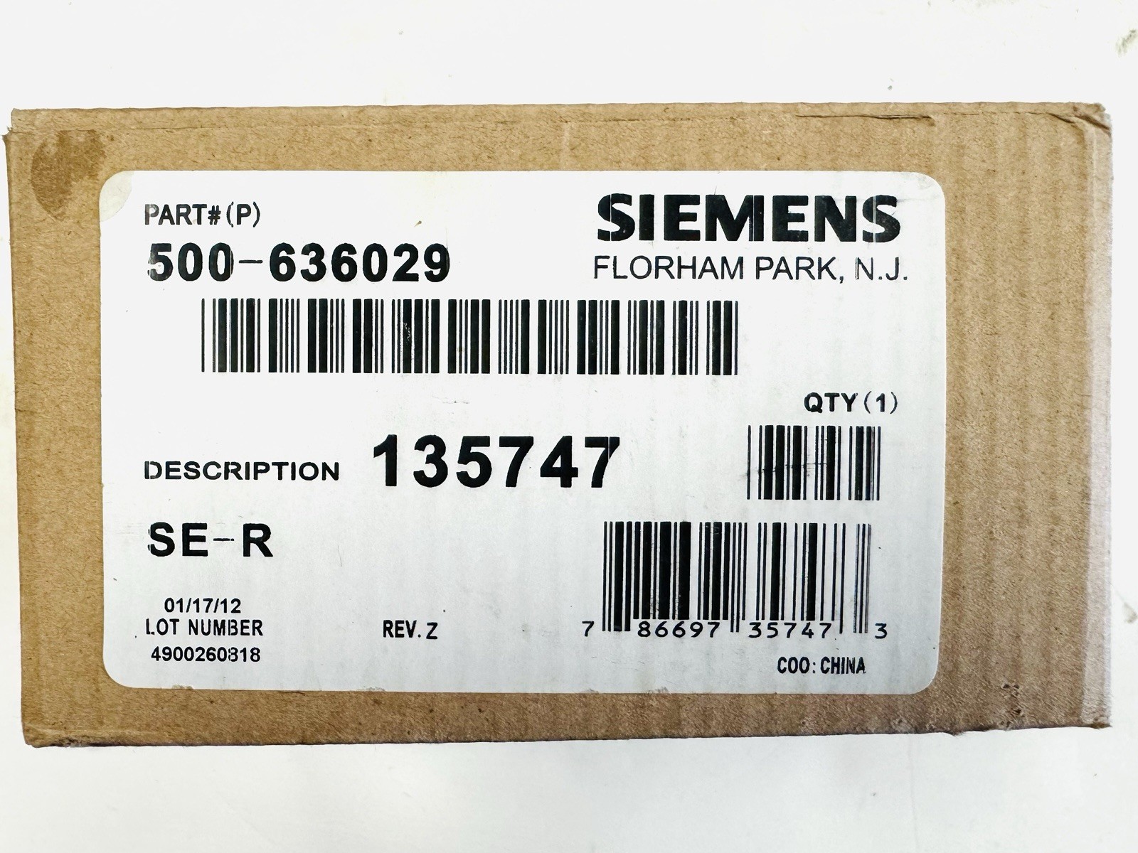 Siemens SE-R 500-636029 Fire Alarm Speaker, Wall Mount, Red