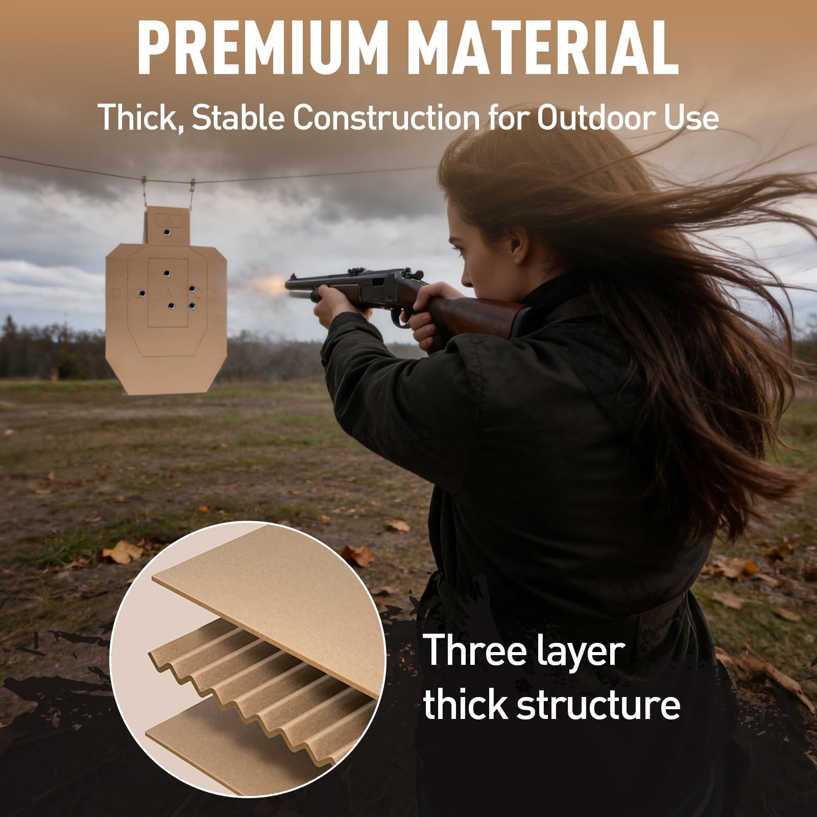 Maracol 50 Pack Thick Shooting Targets Includes 1000Pcs Target Pasters 30X 18