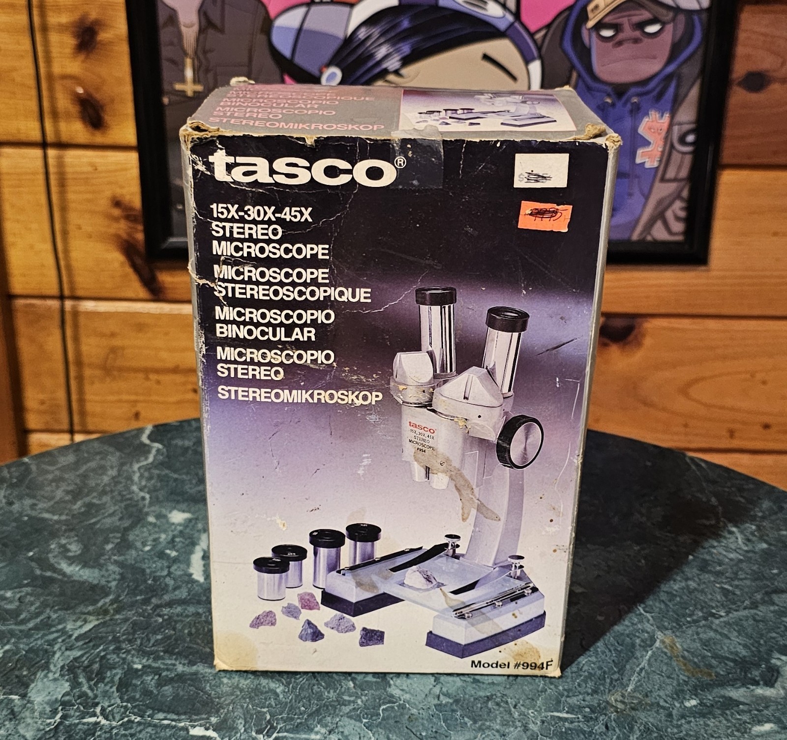 Vtg. Tasco Stereo Microscope 15x-30x-45x w/All Accessories + Instructions VG+