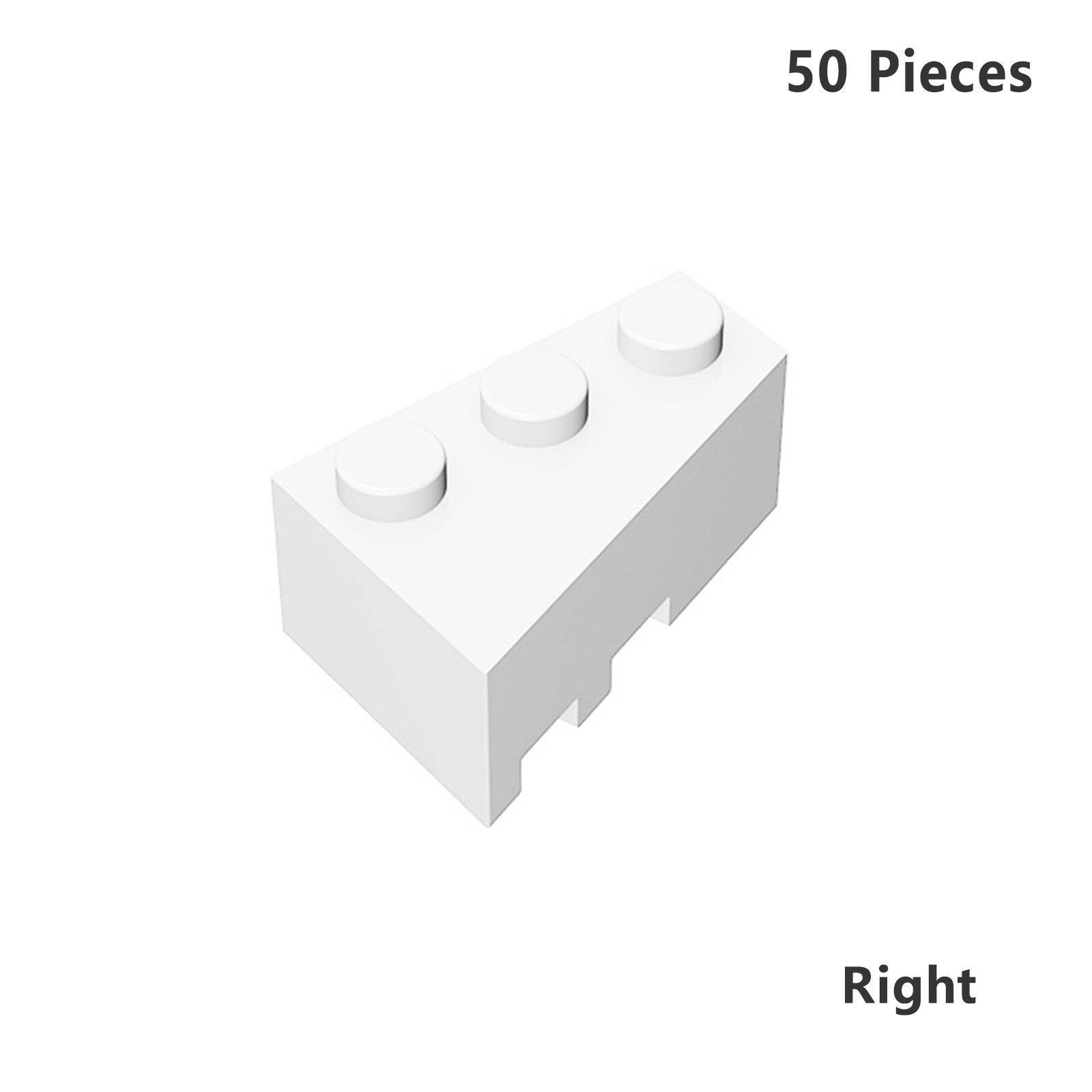 6564 Right Roof Tile 2X3 White 50 Pieces Bricks, Pieces & Parts 100% Compatible