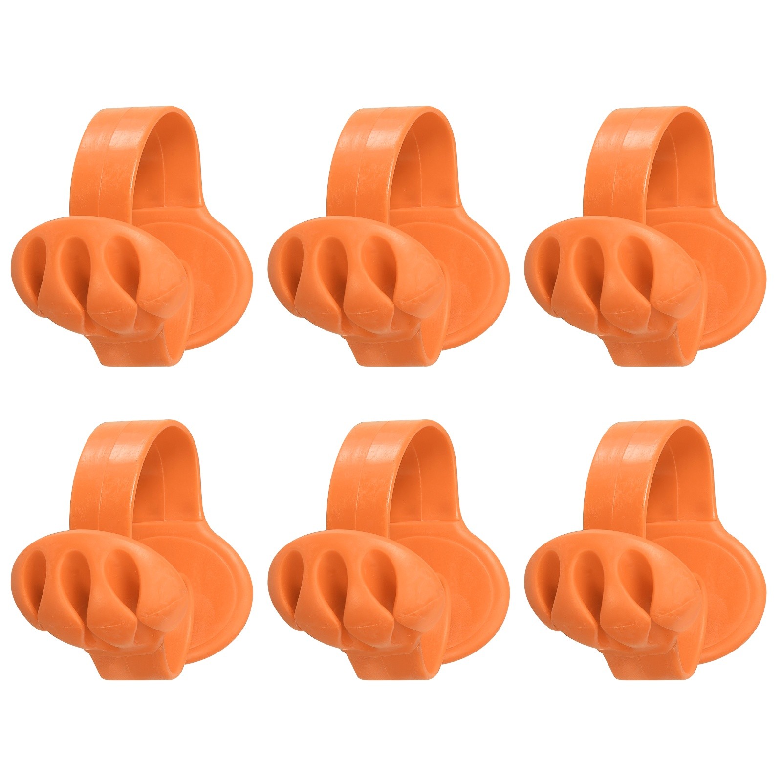 Cable Clips, 6 Pcs Desk Cord Organizer Wire Holders, Orange