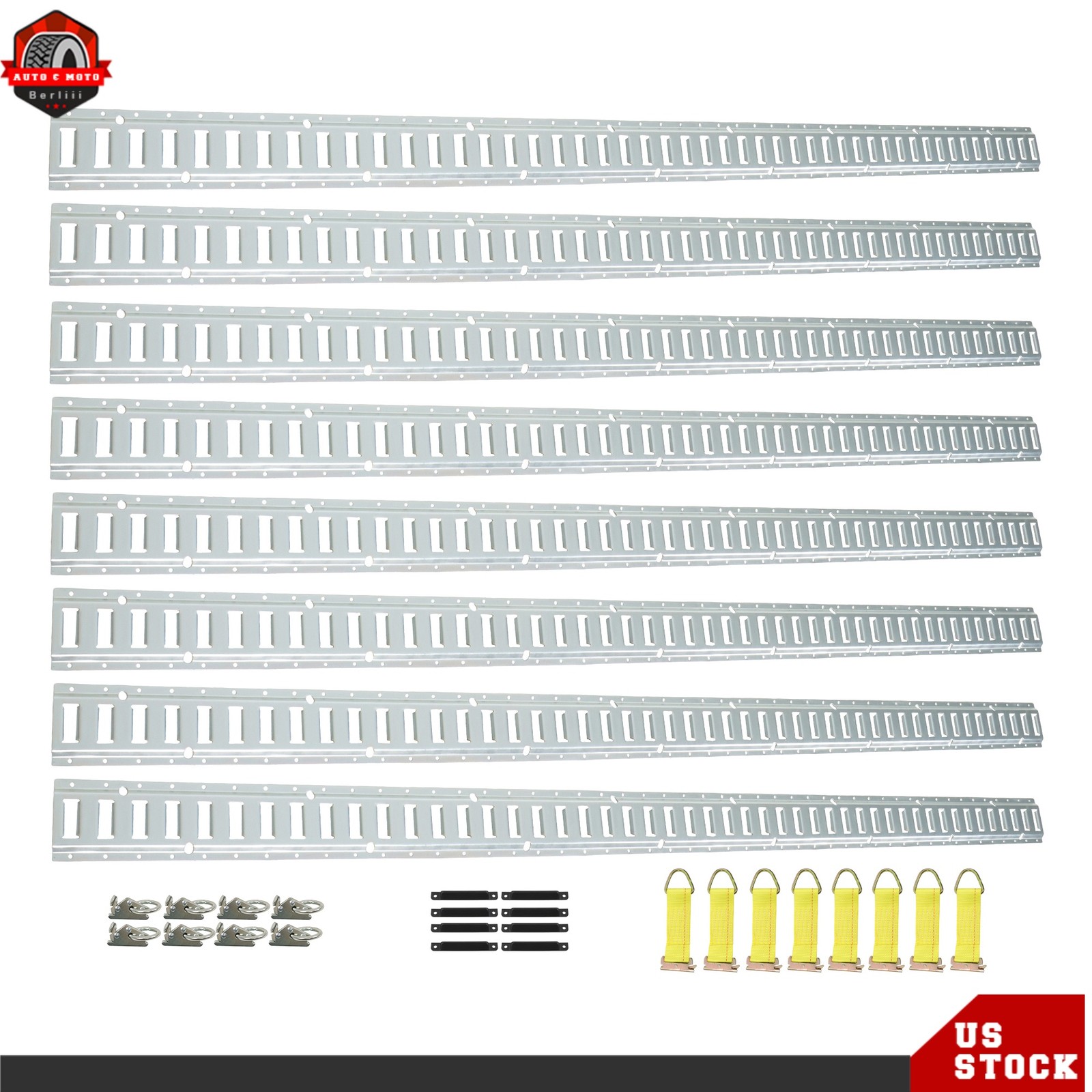 32 Piece 8' E Track Tie-Down Trailer Kit Fits Universal High Quality Galvanized