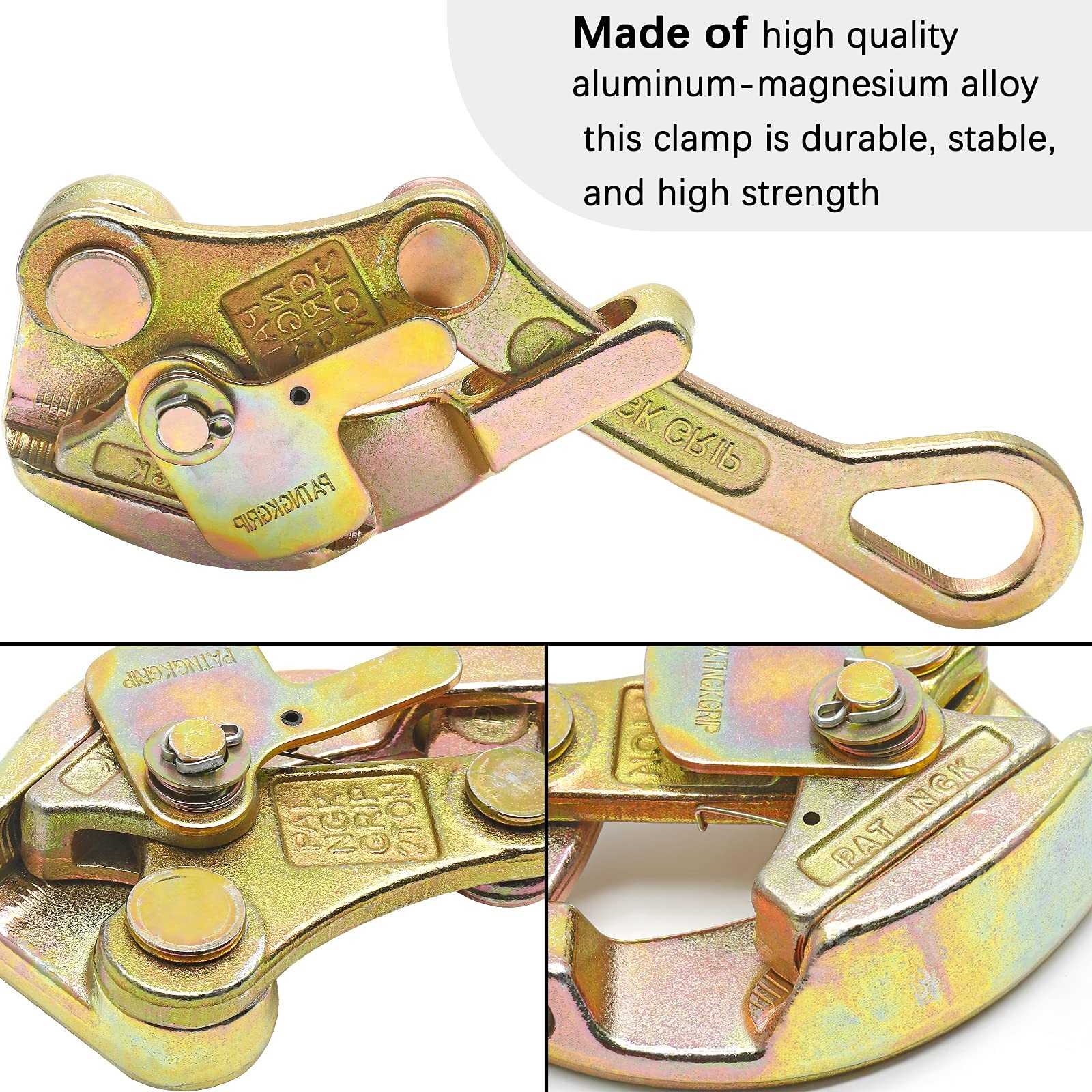 2 Ton Cable Grip Puller Wire Grip Rope Jaw Cable Puller Tool for Wire Rope, P...