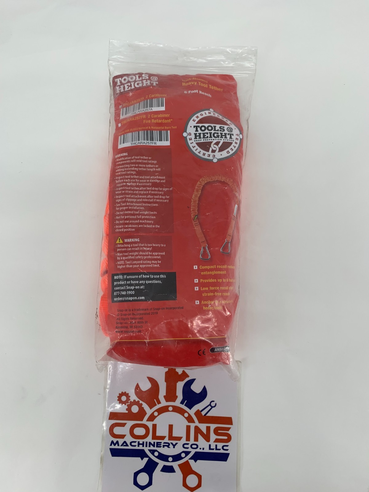 Tools@Height THCARA257A 25LB Heavy Tool Tether Lanyard 2 Carabiner 6-Foot Reach