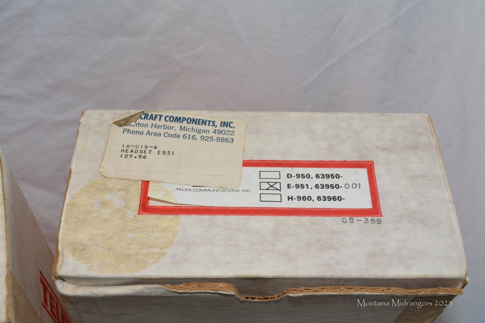Telex E-951 Aviation Headsets Pair Dual Plug With Original Boxes And Paperwork